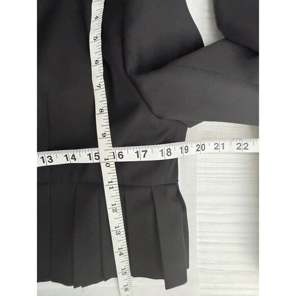 NWT The Kooples Womens Black Cropped Double-Breasted Pleated Blazer EU 38/US 6 - Picture 6 of 14